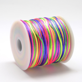 1 rol satijnkoord nylon / macramé koord 1 mm – kleurrijk