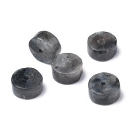 10 x Edelsteen kralen Black Labradoriet disc 6 x 3 mm – gat 1 mm