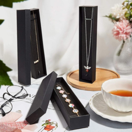 5 x luxe cadeau doosjes voor bijvoorbeeld een balpen of een horloge etc. 21cm x 4,5cm x 3cm zwart