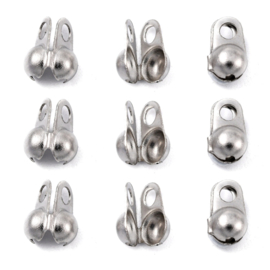 10 x RVS Kalotjes 8 x 4mm oogje 2mm Ø 3,2mm