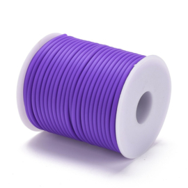 100 cm hol Rubber DQ koord 3mm gat: 1,5 mm Mauve