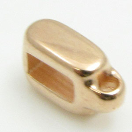 DQ metaal schuiver met 1mm  oog voor 5mm rosé goudkleur  (Nikkelvrij)
