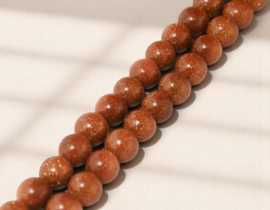 10 x Glaskraal van Goldsand Goldstone – 8 mm