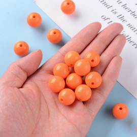 10 x Acryl kralen rond 16 x 15 mm – gat 2,8 mm – Coral