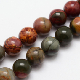 10 x  edelsteen kraal van Picasso stone jasper 6mm gat: 1mm