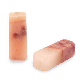 2 x  Natuursteen kralen kwarts tubes salmon peach pink 13x5mm (Ø1mm)