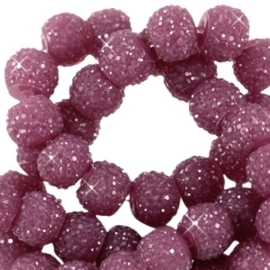 10 x Sparkling beads 8mm Aubergine purple