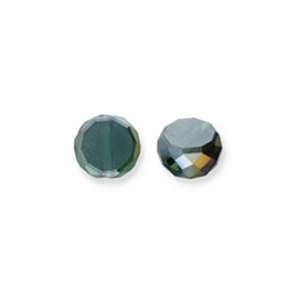 10 x Top Facet kralen 7,5 x 8 mm – gat 1,6 mm – dark green-AB coating