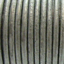 1 x Rol DQ leer rond 2mm Grey per 25 meter