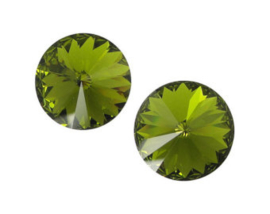 2 x  Swarovski plat strass steentje 5mm Mos groen