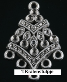 2 stuks tibetaans zilveren oorbellen ornamenten 29x20mm