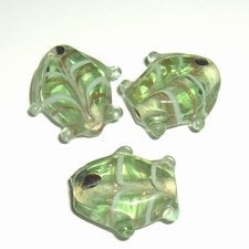 10 x Glaskraal vis 18x17 mm groen