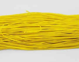 8 meter rond elastisch koord van rubber voorzien van een laagje stof 1mm geel