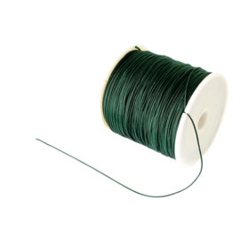 1 rol 90 meter gevlochten nylon koord, imitatie zijden draad 0,8mm dark green