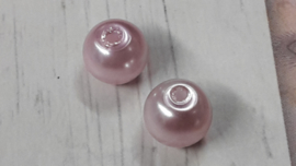 30 x prachtige  glasparels roze 8 mm 1 mm