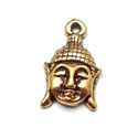 2 x  Tibetaans zilveren hanger buddha hoofd 18x12mm goud kleur