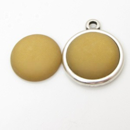 1 x Polaris Matt Cabochon 20 mm Mosterd