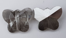 1x Swarovski Kristal in de vorm van een vlinder Grijs 12 mm x 14 mm oogje: 1 mm