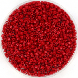 c.a. 5 gram Miyuki delica's 11/0 - opaque sf dyed bright red  (Tijdelijk niet op voorraad leverancier)