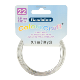 Metaaldraad koper ColourCraft Beadalon 0,64mm 13,8 meter Zilverkleur  (Nikkelvrij) (Op is op)