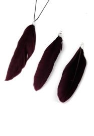 3 x Hangers veer 70-80x12-20mm donker bordeaux rood
