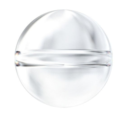 30x transparant glaskraal rond 6 mm Gat: 1 mm