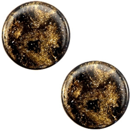 1 x 12 mm platte cabochon Polaris Elements Stardust Dark brown