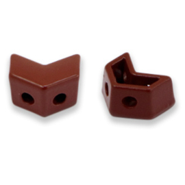 2 x metalen Tile beads arrow Winery brown  ca. 8x7mm (Ø1.2mm)