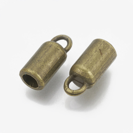 10 x Metalen eindkapjes Ø 3 mm – geel koper kleur (Nikkelvrij)