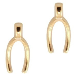 2 x Floating Charms Wishbone Goud 10x5 mm