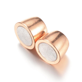 Magneet slotje Rosegold 16 x 8mm  Ø5mm