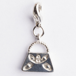 Be Charmed tasje bedel met karabijnsluiting zilver met een rhodium laag (nikkelvrij)