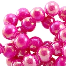 15 stuks Diamond coated glaskralen 8mm  Fuchsia purple