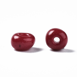 20 gram Glaskralen Rocailles 6/0 (4mm) Dark Red