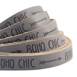 20 cm Plat imi leer 10mm met quote - Boho Chic - Taupe Grey ♥