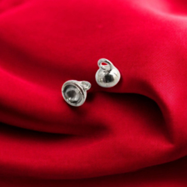 10 x  Metalen kralenhoedje platinum kleur,  plakvlak 6mm