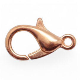 DQ Metaal sluiting ovaal 10mm rose goud kleur (Nikkelvrij)