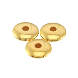 10 x DQ metalen kralen disc 4 x1,5mm Goud (nikkelvrij) (Ø 0,9mm)