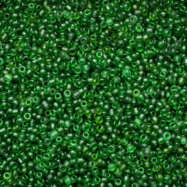 Zakje mooie rocailles c.a. 20 gram 12/0 2mm frosted groen