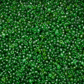 Zakje mooie rocailles c.a. 20 gram 12/0 2mm frosted groen