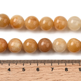 10 x Edelsteen kralen natural old topaz jade 10 mm – gat ca. 1 mm – topaz