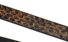 1 meter echt lederen snakeskin coffee camouflage 10 x 2mm