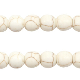 10 x Keramiek kralen 8mm Off white