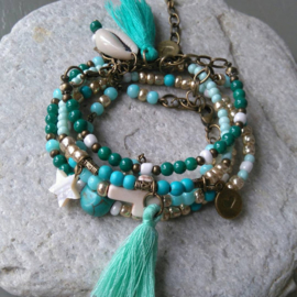 Armbandenset turquoise / groen ♥