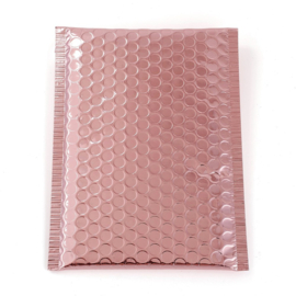 1 x Metallic luchtkussen envelop kleur:  Rosy Brown afm. 24,5 x 15 x 0,6cm