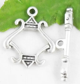 4 x Kapittel slotje 23 x 27,5 mm – antiek zilverkleur