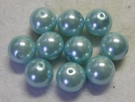 20 x prachtige glasparel  12mm Gat: 1mm kleur:   lichtblauw