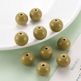 10 x Acryl kralen rond 16 x 15 mm – gat 2,8 mm – Dark Goldenrod