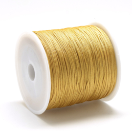 1 rol gevlochten nylon imitatie zijden draad – golden rot 0,8 mm, 100 meter