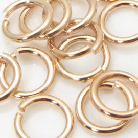 50 x DQ metaal sieraden buigringen of buigringetjes rose gold kleur 4 x 1mm Ø2,5mm (Nikkelvrij)